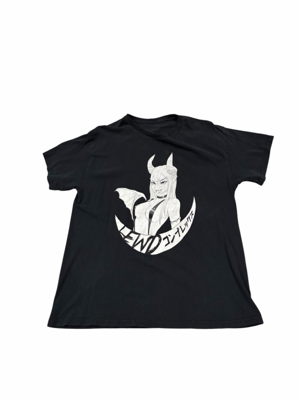 Lewd Complex Succubus Demon Anime Manga Girl Black L Graphic T-Shirt